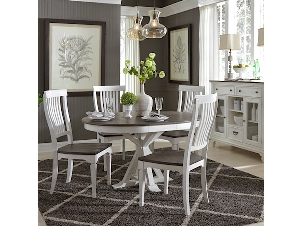 5-Piece Pedestal Table Set