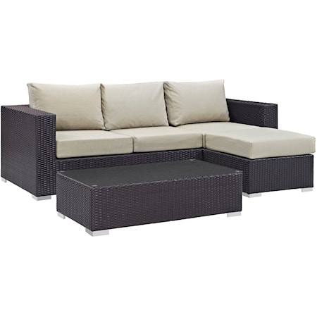 Outdoor 3 Piece Sofa Set