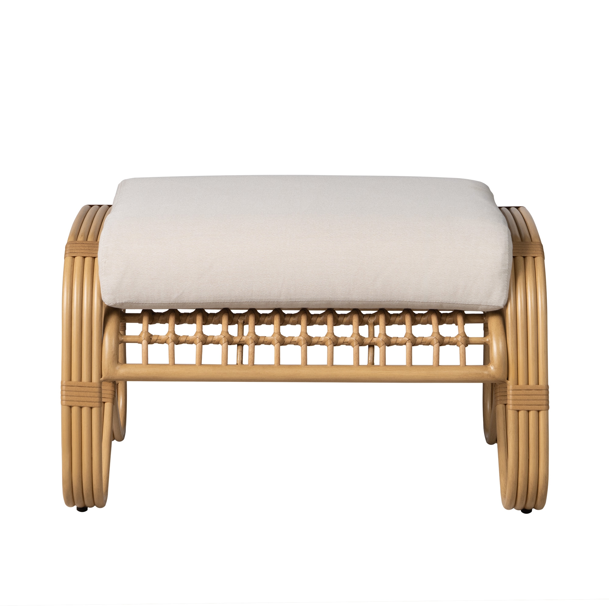 Cushioned Open-Weave Ottoman
