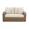 Signature Design Sandy Bloom Outdoor Loveseat with Cushion