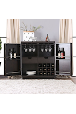 Furniture of America Modoc Contemporary Server with Wine Rack