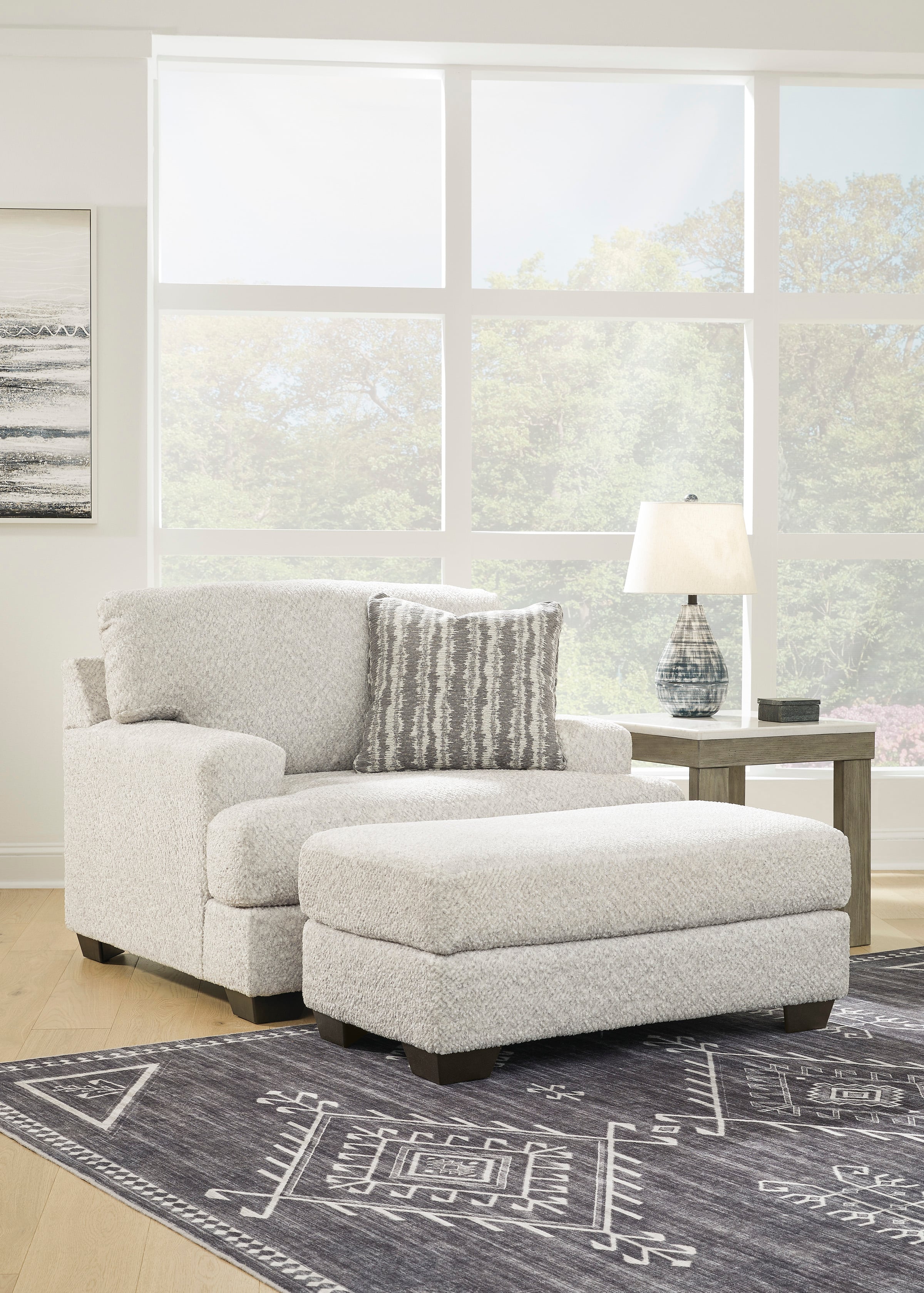 Oversized sofa deals chair with ottoman