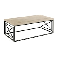 Contemporary Rectangular Coffee Table with Metal Base