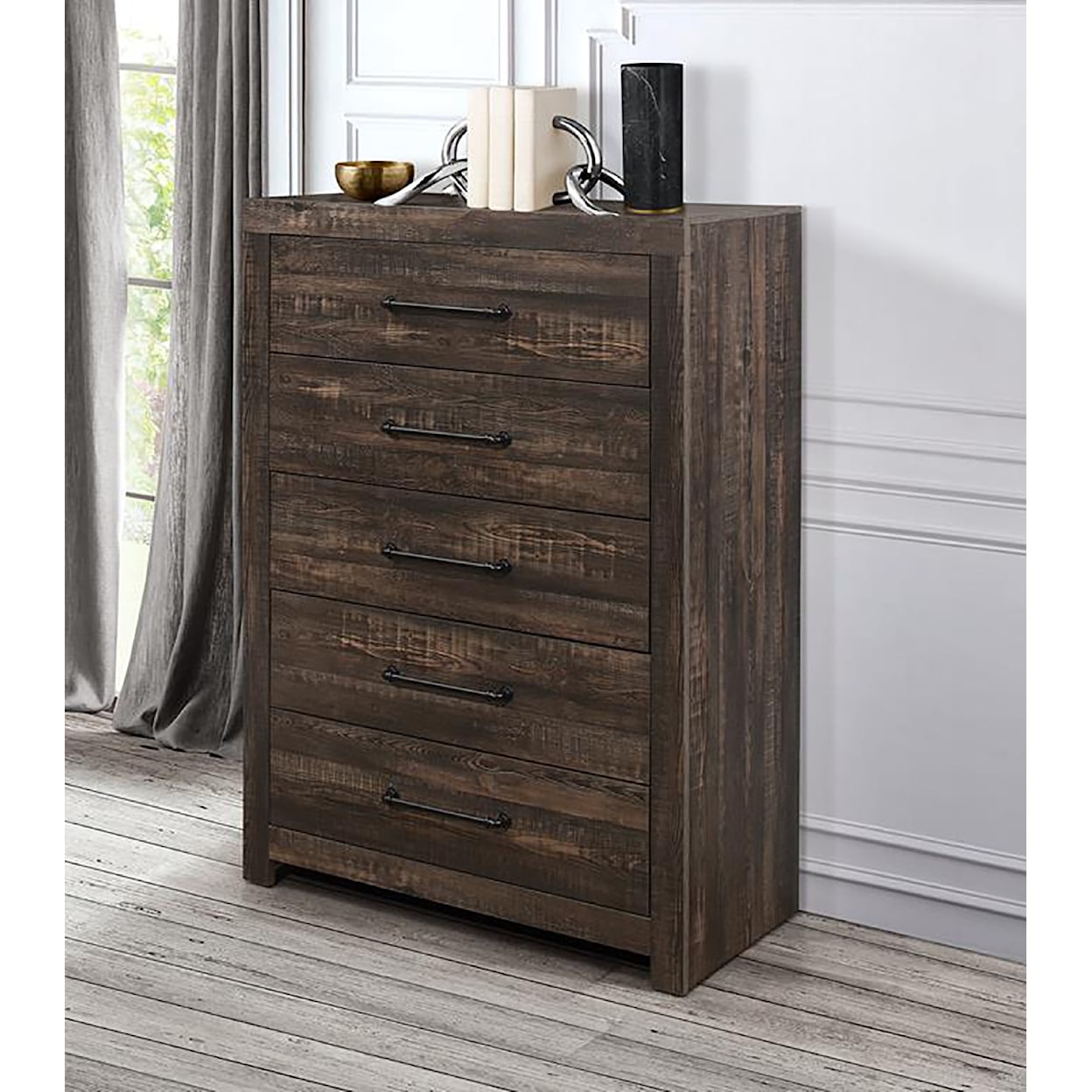 Global Furniture LINWOOD Dark Oak Chest