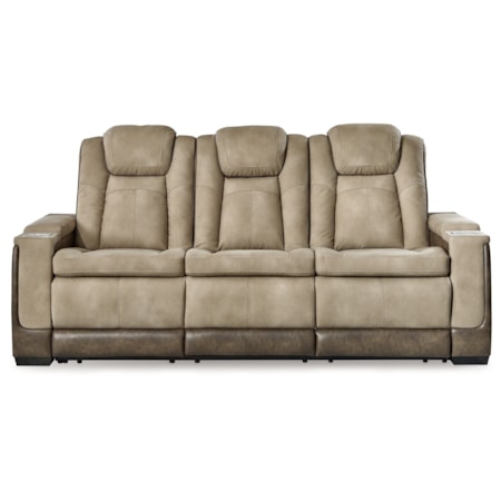 Pwr Rec Sofa With Adj Headrest