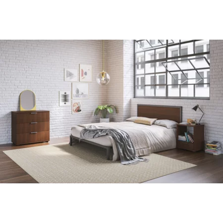 Queen Platform Bed, Nightstand and Chest