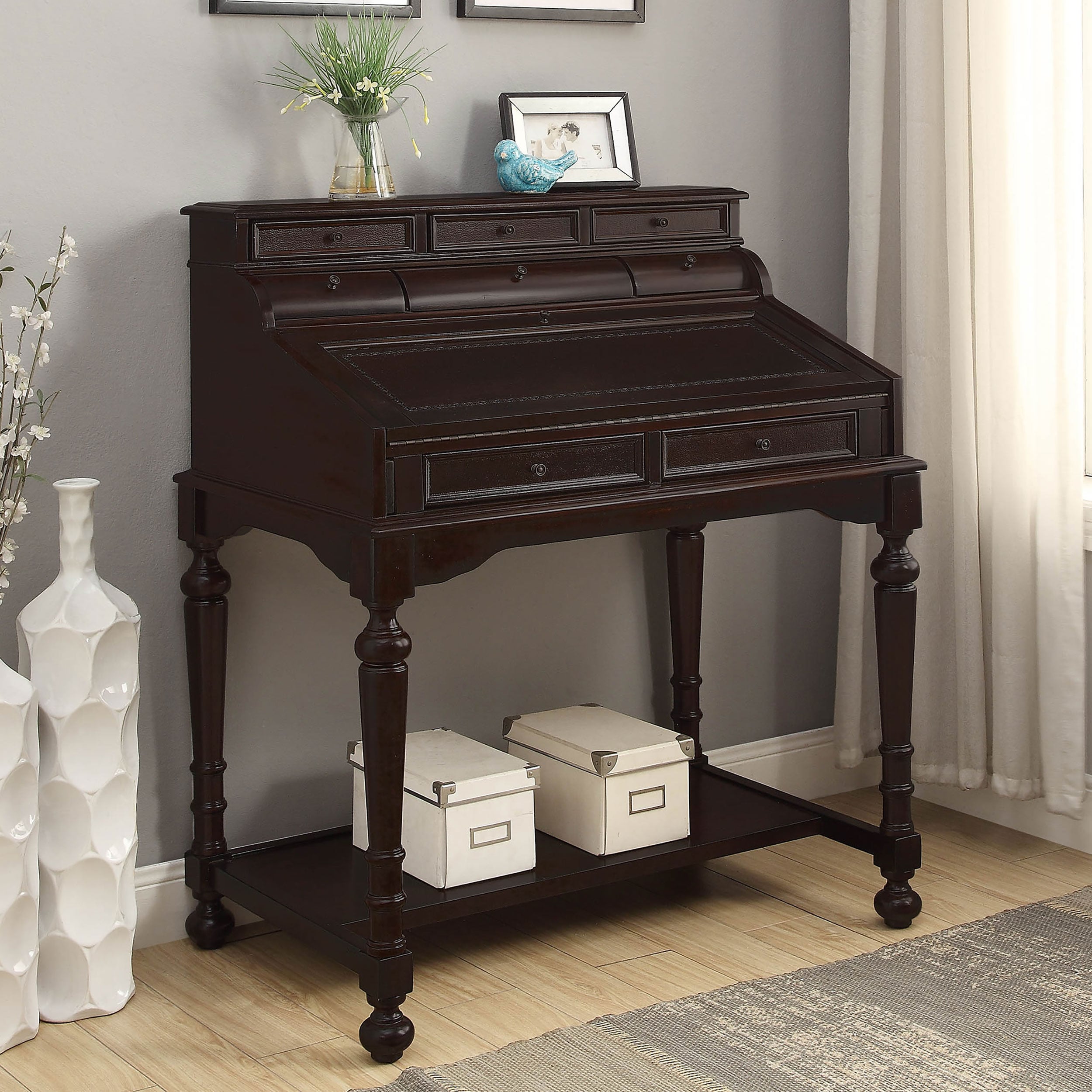 Milo 10-drawer Secretary Desk Warm