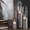 Uttermost Accessories - Candle Holders Karter Iron & Glass Candleholders (Set of 3)