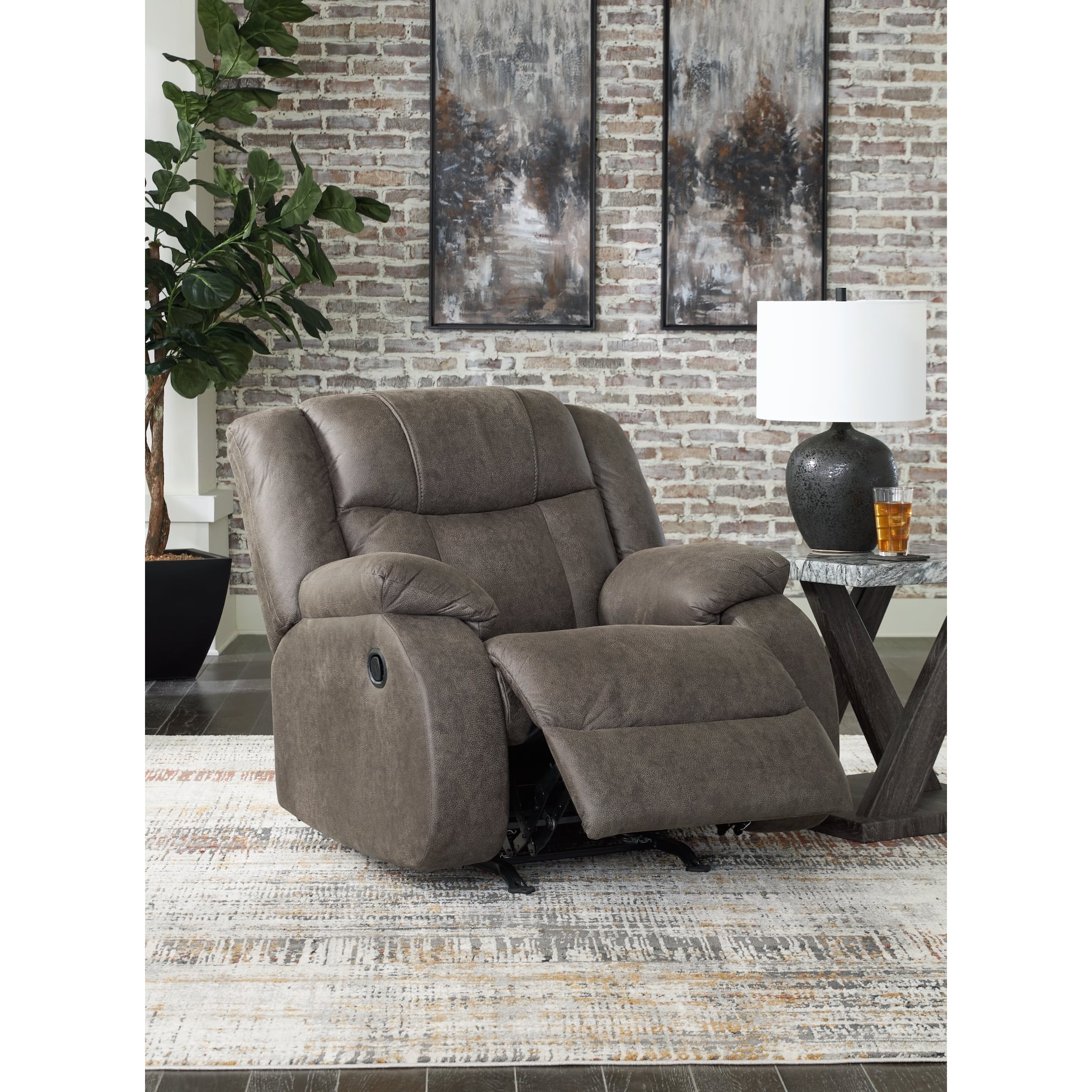 Contemporary Rocking Recliner Signature Design by Ashley First Base 6880425 Contemporary Rocker ...