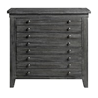 Rustic Brimley 4-Drawer Map Bachelor's Chest with Built In Lighting & Outlets