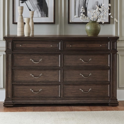Traditional 8-Drawer Dresser with Felt and Cedar-Lined Drawers