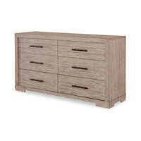 Contemporary 6-Drawer Dresser with Removable Jewelry Tray