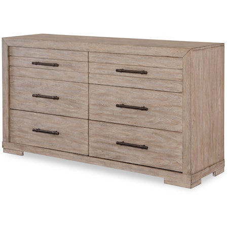 Contemporary 6-Drawer Dresser with Removable Jewelry Tray