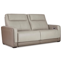 Two-Tone Leather Match Power Reclining Sofa