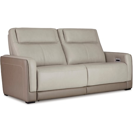 Two-Tone Leather Match Power Reclining Sofa