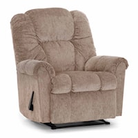 Casual Manual Rocker Recliner with Pillow Arms