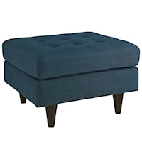 Empress Contemporary Upholstered Accent Ottoman - Azul