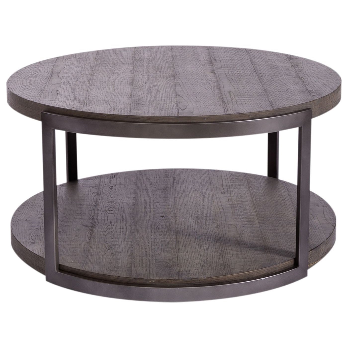 Liberty Furniture Modern View 960-OT1010 Contemporary Round Cocktail Table with Open Shelf ...