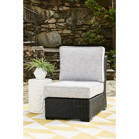 Outdoor Armless Chair With Cushion