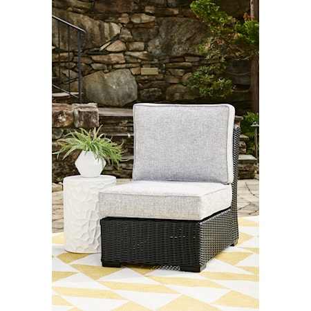 Outdoor Armless Chair With Cushion