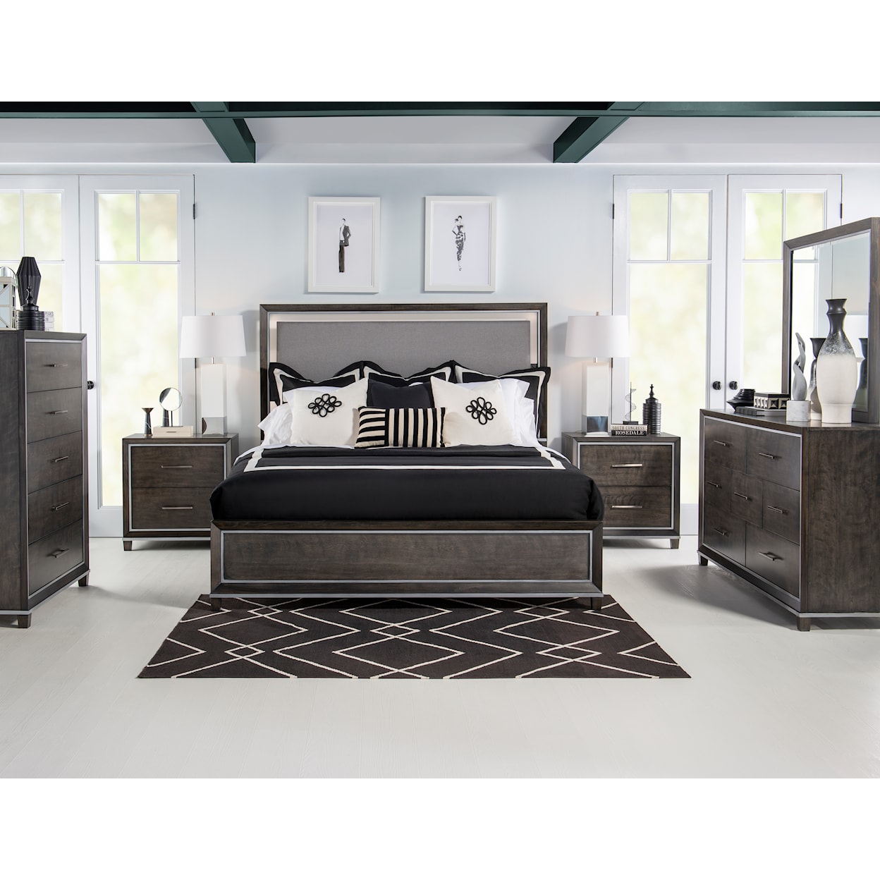 Legacy Classic Counter Point Queen Upholstered Panel Bed