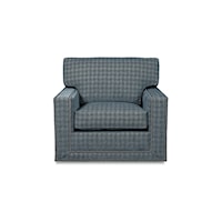 Transitional Swivel Chair with Nailheads