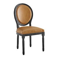 Vintage French Vegan Leather Dining Side Chair