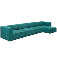 5 Piece Upholstered Fabric Sectional Sofa Set