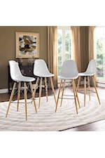 Modway Pyramid Dining Side Bar Stool Set of 4