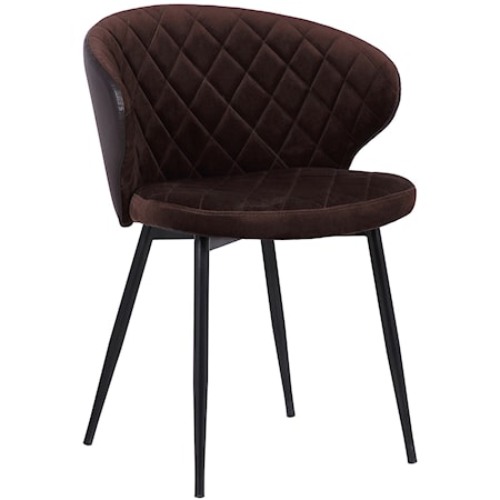 Brown Fabric Dining Chair