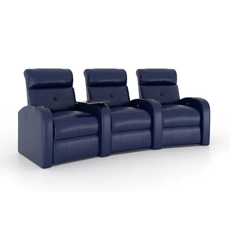 Audio Contemporary 3-Seat Theater Sectional with USB Ports