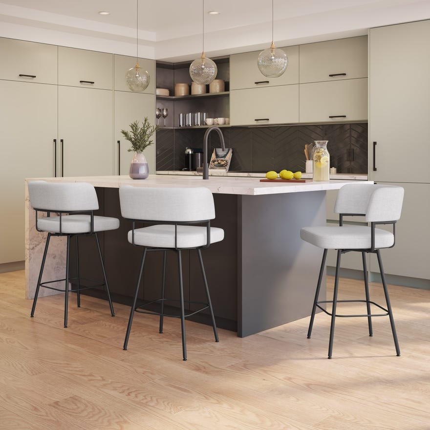 Amisco Enya Upholstered Swivel Bar Stool