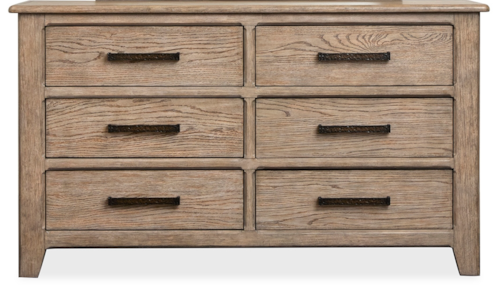 Transitional 6-Drawer Dresser with Accent Side Panels