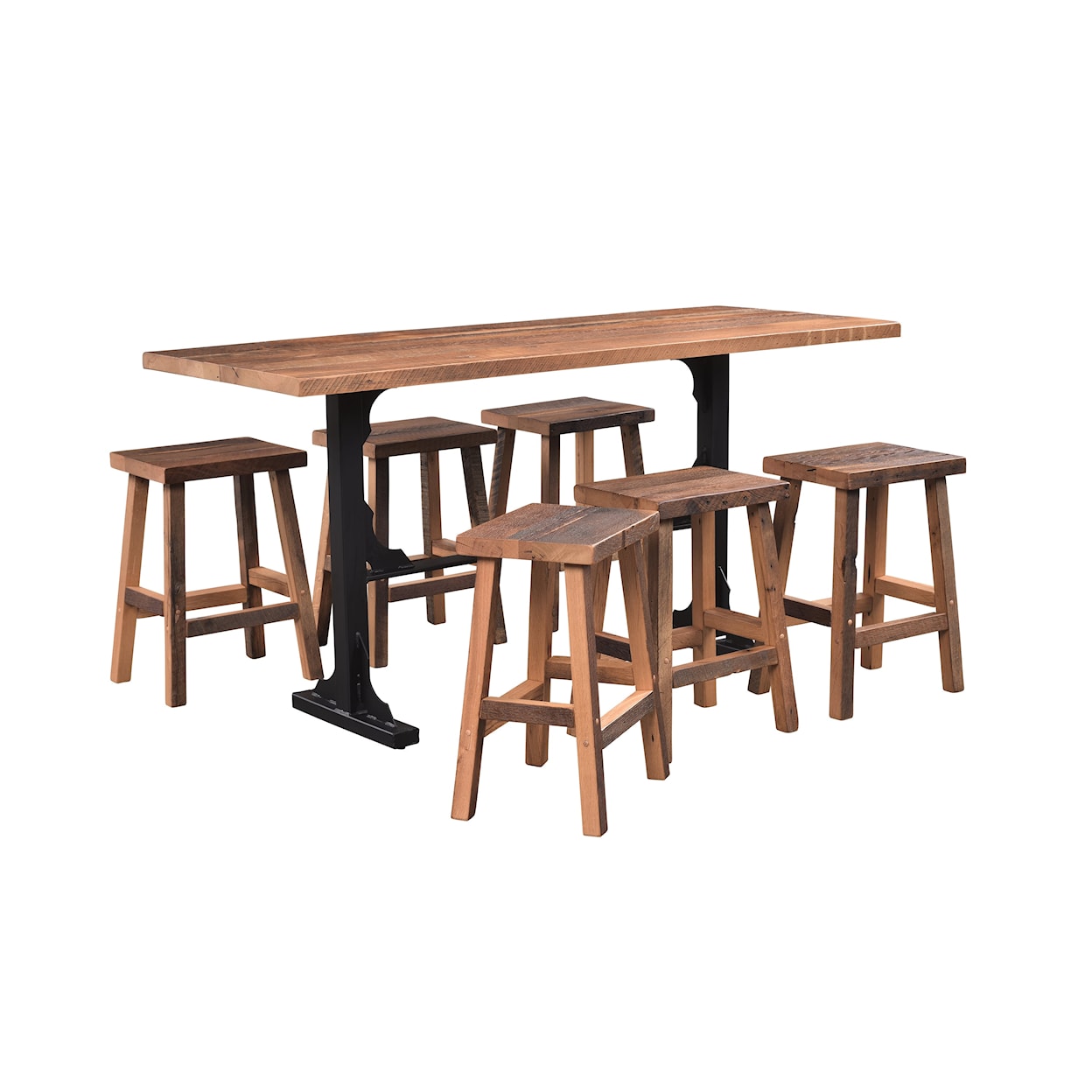 Urban Barnwood Furniture Bridgeport Solid Top Bar Table - 32"x60"x36"