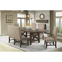 Rustic Farmhouse 6-Piece Dining Set