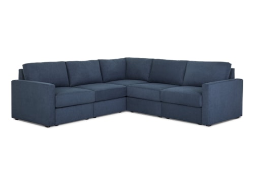 Flex 5-Seat Sectional Sofa with Standard Arm - Denim