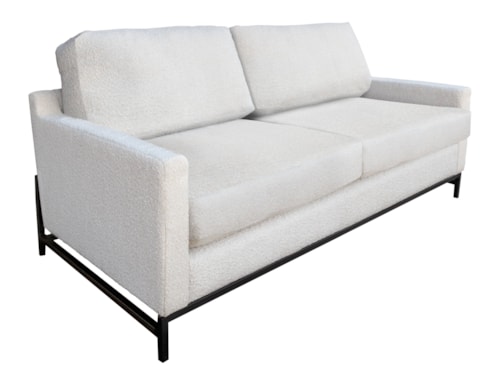Transitional Loveseat with Iron Base