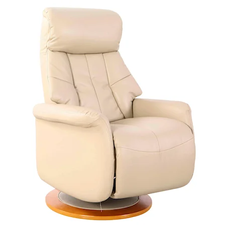 Transitional Swivel Recliner with Memory Foam Seating