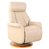 Transitional Swivel Recliner with Memory Foam Seating