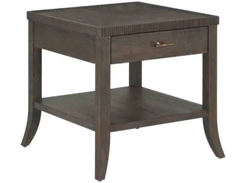 Transitional Rectangular 1-Drawer End Table with Shelf