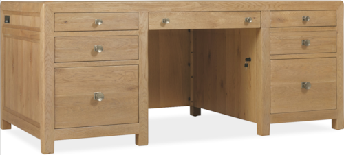 Transitional Double-Pedestal Executive Desk with Drop-Front Drawer