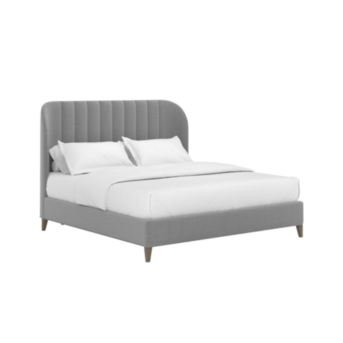 Dante Queen Wide Channel Uph Bed- Slate