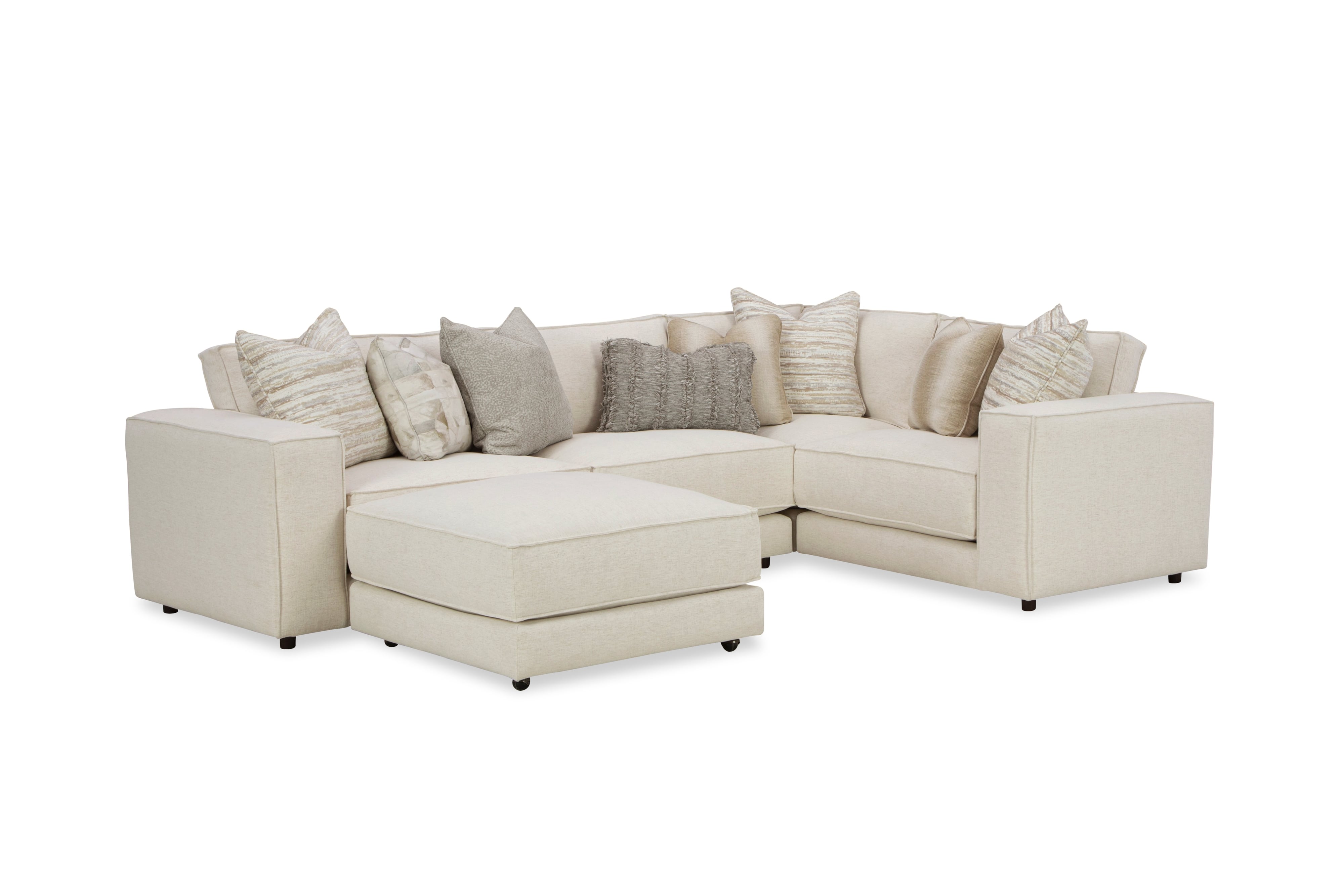 Modular Sofa with 3 Seats and Ottoman