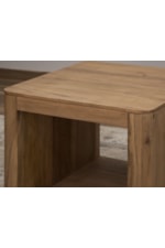 Mueblos International Xel-Ha Modern Rustic End Table with Open Shelf