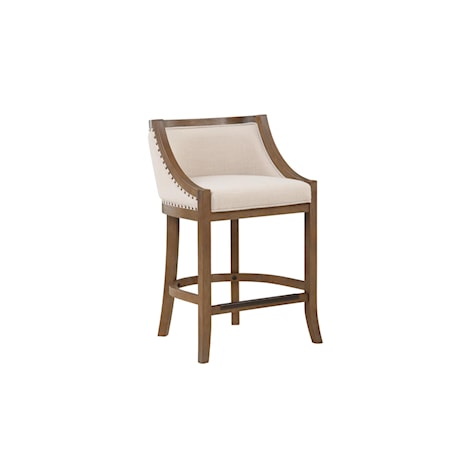 Upholstered Counter Stool with Wood Frame