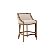 Contemporary Upholstered Counter Stool with Wood Frame