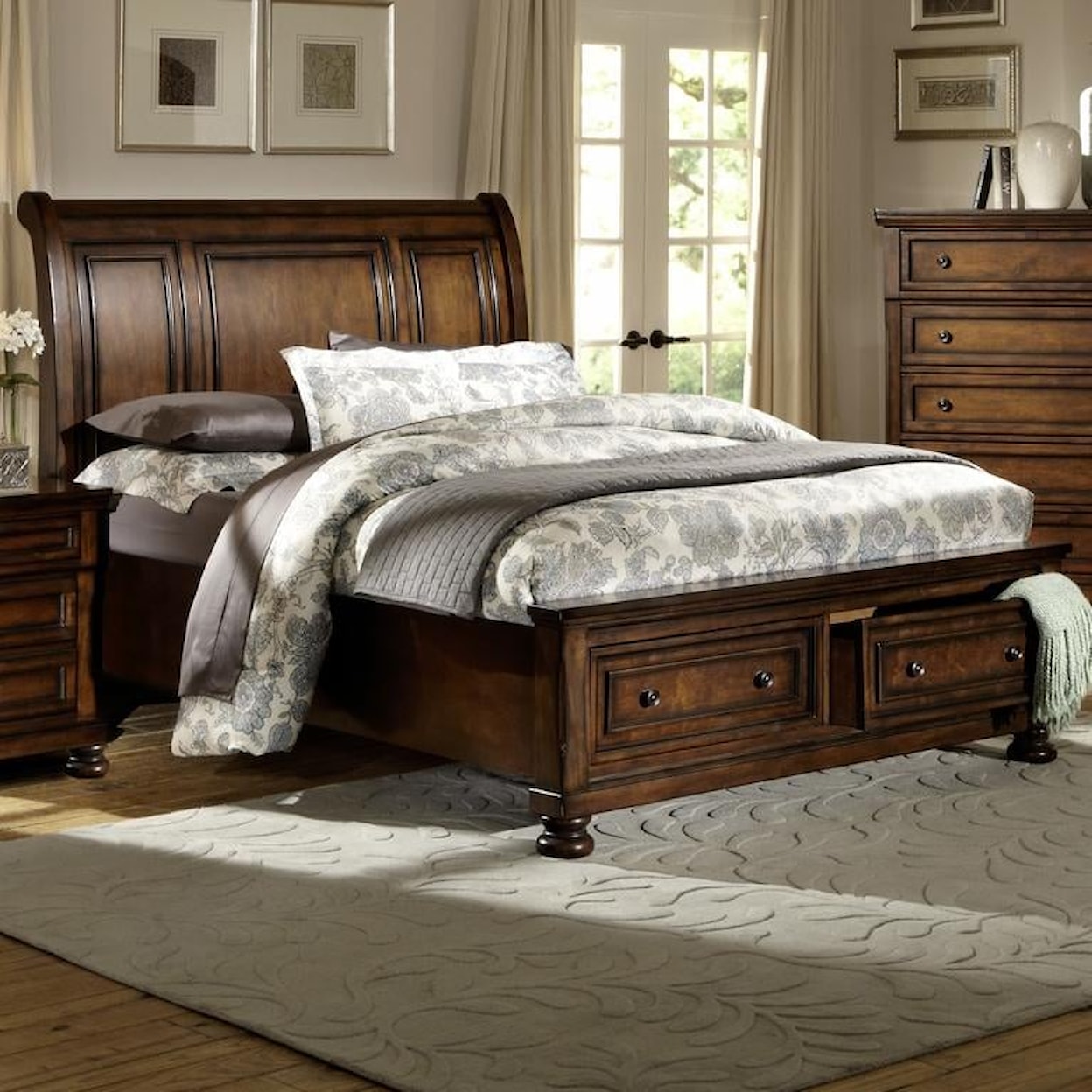 Homelegance Furniture Cumberland King Sleigh  Bed with FB Storage