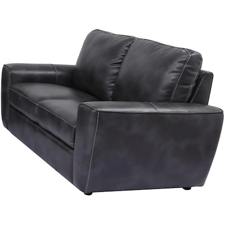 Transitional Loveseat with Contrast Stitching