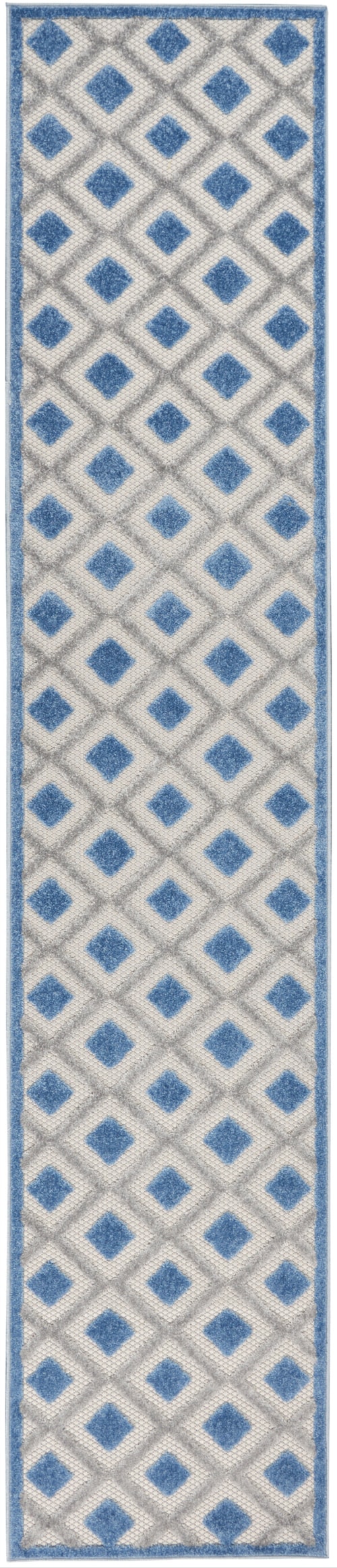 2'3" x 10' Blue/Grey Runner Rug
