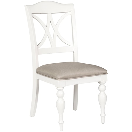 Transitional Upholstered Side Chair with Splat Back